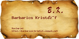Barbarics Kristóf névjegykártya