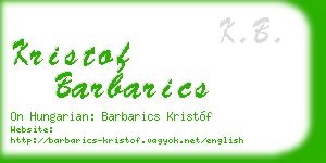 kristof barbarics business card