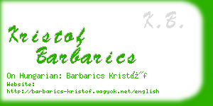 kristof barbarics business card